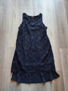 J.Jill Plated Floral Navy Sheath Dress NWT Medium